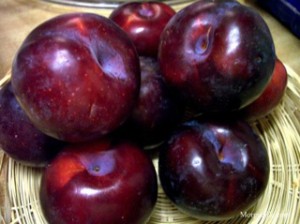 Red plum fruits Red plum fruits