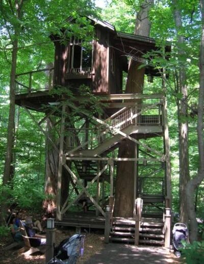 Tree house at Garden near Philadelphia in the woods