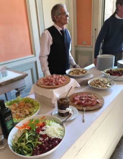 Man serving lunch at private estate in Northern Italy