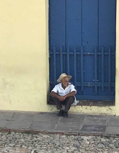 Old Man Sitting in Doorway in Cuba