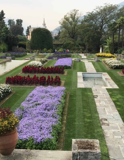 Formal flower gardens at Taranto Gardens in Italy