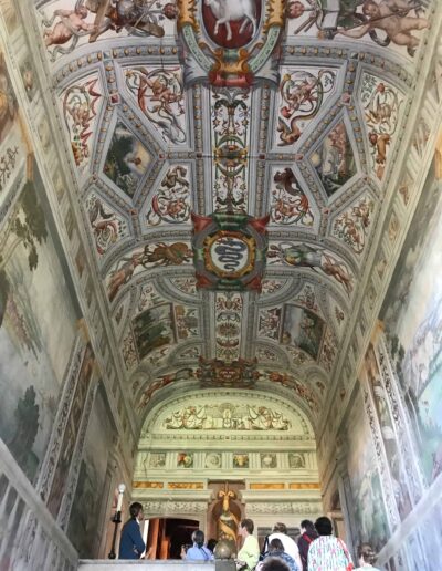 Vaulted, painted ceiling in Italy