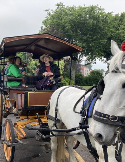 Women in horse drawn carriage in Ireland